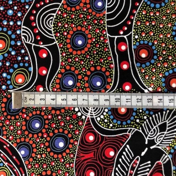 RED DANCING SPIRIT Aborigines Stoff aus Australien